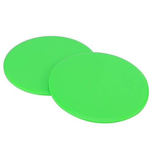 2Pcs Green Round Core Slider Discs - Fast Speed Slide Plates for Full - Body Workouts, Balancing, and Stability - Portable Wellness Equipment for Home or Travel