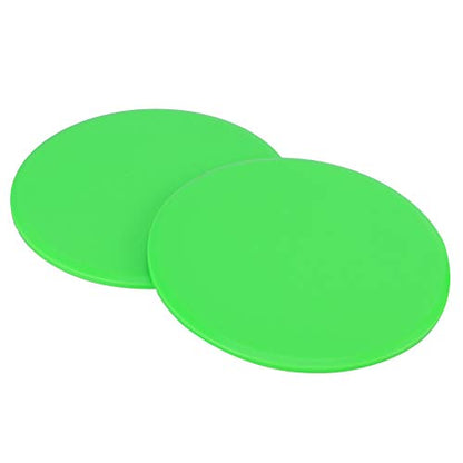2Pcs Green Round Core Slider Discs - Fast Speed Slide Plates for Full - Body Workouts, Balancing, and Stability - Portable Wellness Equipment for Home or Travel