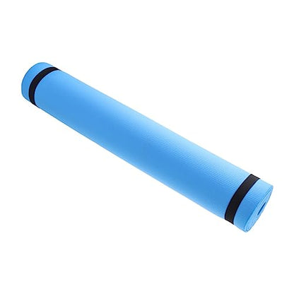 LIOOBO Portable Eva Yoga Mat Slip Exercise Surface for Yoga Aerobic Fitness and Stretching Lightweight Blue Mat for Outdoor and Indoor Use