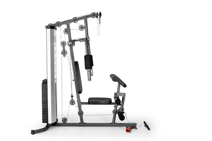 Marcy Multifunctional Workout Station 100lbs to 200lbs Stack Home Gym for Weightlifting and Bodybuilding - color: Grey - MWM-988