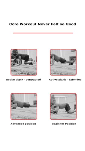 APB Blast Ab Roller, with thick elbow support with resistance spring. Ab workout for Abdonimal and Core strength Exercise. Equipment for a Home Gym and a Home Workout, Red