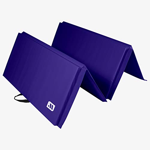 We Sell Mats 4 x 8 ft Folding Exercise Mat, 2 Inch Thick Personal Fitness & Home Gym Mat for Yoga, Pilates, Stretching & Workouts - color: Purple