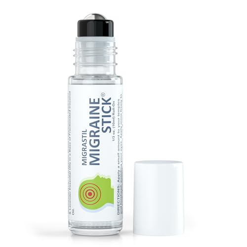 Migrastil Migraine Stick Rollon - Fast Cooling Comfort for Your Head. Aromatherapy with Peppermint & Other Essential Oils. Metal Roller. Made in USA - size: 0.3 Ounce (Pack of 1)