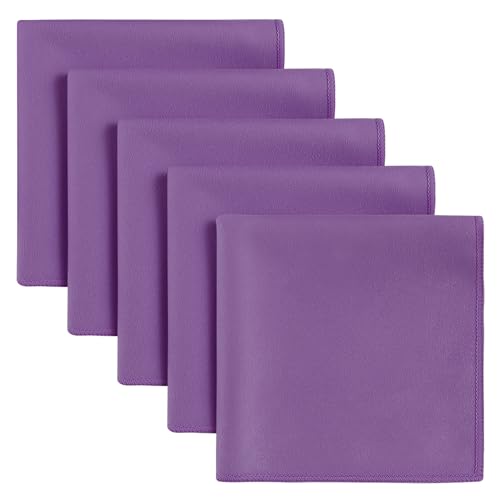 Sweat Absorbing Handkerchiefs, 5Pcs Small Quick Drying Microfiber Sweat Rag Towels for Gym, Sports and Workout - color: Purple