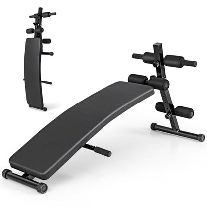 Sit Up Bench, Folding Exercise Bench Ab Workout Equipment, Adjustable Decline Workout Bench for Home Gym