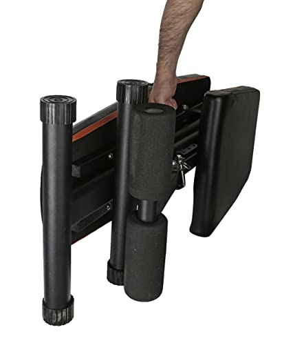 Exercise Bench Adjustable Foldable Compact Workout Weight Bench Easy To Carry NO ASSEMBLY NEEDED, Black-Orange (FOLD-110B)