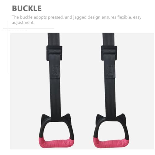 jojofuny Kids Gymnastic Rings Set with Adjustable Nylon Straps and Steel Buckles Professional Pull up Rings for Home Strength Training and Outdoor Fitness