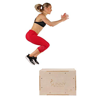 Sunny Health & Fitness Foam Plyo Box with Adjustable Heights and High Weight Capacity - style: 30" Max - Wood
