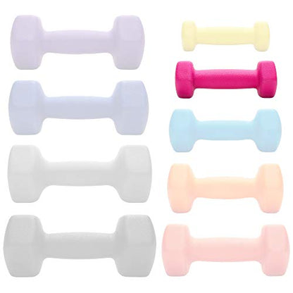 Philosophy Gym Set of 2 Neoprene Dumbbell Hand Weights, Hexagon Shape - style: Pink 2 lb Pair