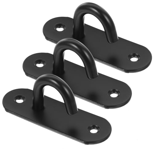 NOLITOY 3Pcs Stainless Steel Resistance Bands Wall Anchor Hooks Large Open Door Mount Yoga Strap Fixing Hangers for Home Gym Strength Training