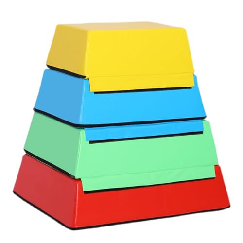 Kids Jumping Boxes for Training, 4 in 1 Soft Plyo Box, Stackable, Weight Upgrade, Safety and Stability, Suitable for Home School Gym Outdoor Activities Exercise(Color:Set D2)
