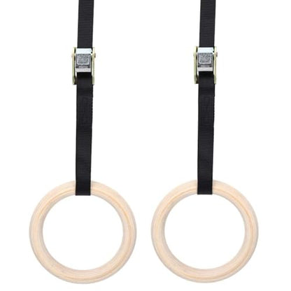 Adjustable Birch Gym Rings Set, Strength Training Equipment, for Children, Indoor/Outdoor Swing
