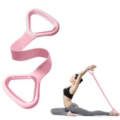Resistance Bands, Figure 8 with Handles - color: Pink