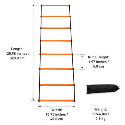 Kids Agility Ladder, Speed Ladder Training for Football & Soccer, 15ft Agility Speed Ladder with Storage Bag, Team Conditioning Equipment, Flitting Agility Ladder 8 Grid - style: Flitting Agility Ladder 8 Grid