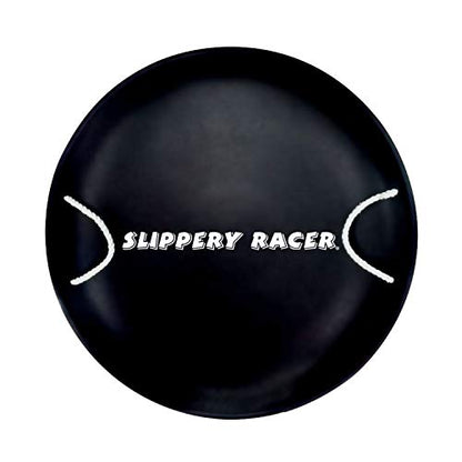 Slippery Racer ProDisc 26 Inch Heavy Duty Aluminum Iron Alloy Metal Kids Winter Saucer Snow Sled with Dual Riveted Soft Grip Rope Handles