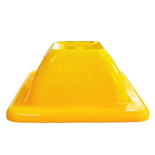 LVL10 Pro Training Cones - 2" Mini Soccer Cones for Sports Training - for Basketball, Football, Basketball and Agility Drills - Soccer Field Markers That Won't Crack, Slide or Fly - color: Yellow, style: 12 Pack