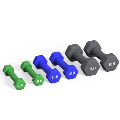 Portzon Weights Dumbbells Set with Various Color and Weights and Compatible, 20 LB, Anti-Slip, Anti-roll, Hex Shape