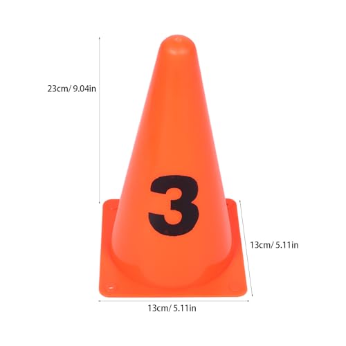 balacoo 8pcs Soccer Training Cones and Markers Set with Numbers 23cm Orange Disc Agility Cones for Speed Coordination Football Field Drills and Athletic Practice