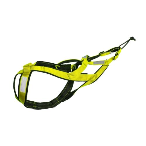 Pulling Harness,Nylon Dog Running Harness with Reflective Tape,Water Prevention Sled Reins for Exercise,Bikejoring,Skijoring,Puppy Sledding(XL,Black)