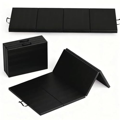 Folding Gymnastics Mat, 6x3Ft/6x2Ft Thick Portable Exercise and Tumbling Pad for Home Gym, Pilates, Aerobics and Martial Arts, 4-Panel Folding Floor Mat - size: 4-fold 6x2Ft