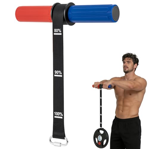 LIZAAL Forearm Strengthener & Wrist Roller，Forearm Exerciser with Thicker Silicone Handle, Forearm Trainer with Heavy-Duty Nylon Strap, Ideal for Muscle Building,Grip Strength and Recovery Training - color: Red&Blue