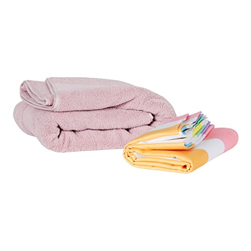 Dock & Bay Beach Towel - Quick Dry, Sand Free - Compact, Lightweight - 100% Recycled - Includes Bag - Summer - Unicorn Waves - Large (160x90cm, 63x35)