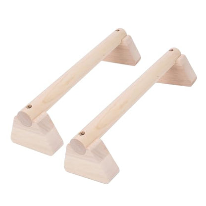 2 Pcs Wood Push Up Bars, Wooden Parallettes Bars with Non Slip Pads, Pushup Handles Calisthenics Equipment for Handstand Training, Home Fitness Equipment for Men Women