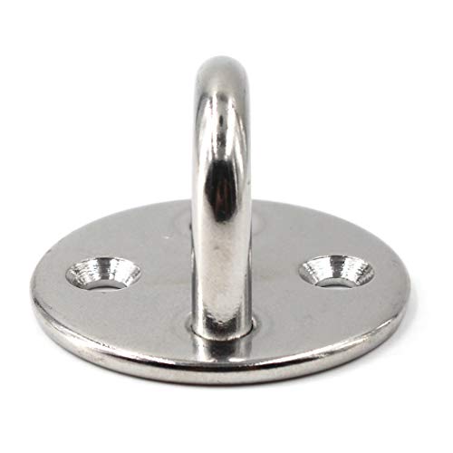 Ceiling Wall Mount Hook Heavy Duty Anchor Round Shape 5mm 3/16" 304 Stainless Steel Great for Yoga Swings Hammocks/Boat Rigging/Marine Deck Hardware/Suspension Training Straps