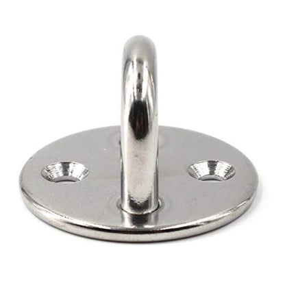 Ceiling Wall Mount Hook Heavy Duty Anchor Round Shape 5mm 3/16" 304 Stainless Steel Great for Yoga Swings Hammocks/Boat Rigging/Marine Deck Hardware/Suspension Training Straps