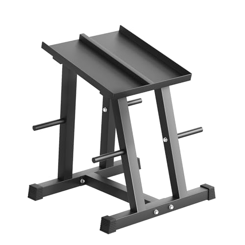 HANDBODE Adjustable Dumbbell Rack with Plate Storage, 500 lb Capacity, Space-Saving Storage Organizer for Classic Dumbbells, Stable for dumbbells, Heavy Duty Column Stand for Home Gym