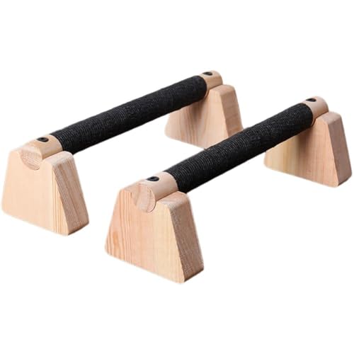 1pair Pull Up Stand Handles Wooden Push Up Bar Beech Wood Calisthenics Exercise Equipment for Home Wood Parallettes Bar for Floor Use