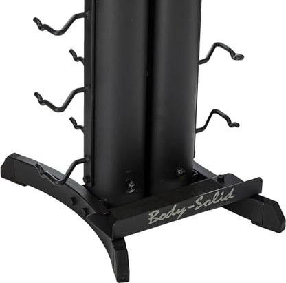 Body-Solid Vertical Gym Organizer Package with Lat and Curl Bar, Revolving Bars, Tricep Pressdown and Handles, Compact Storage Rack for 20 Handles & Straps, Home Accessories Organization - style: Rack Only