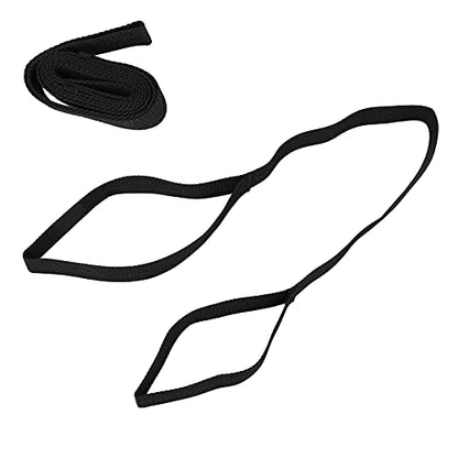 Leg Lifter Strap Hand Grip for Adult, Senior, Elderly, Handicap, Disability, Pediatrics Assist Strap Soft Leg Recovery Stretching Assist Band with Foot Hand Grip Black