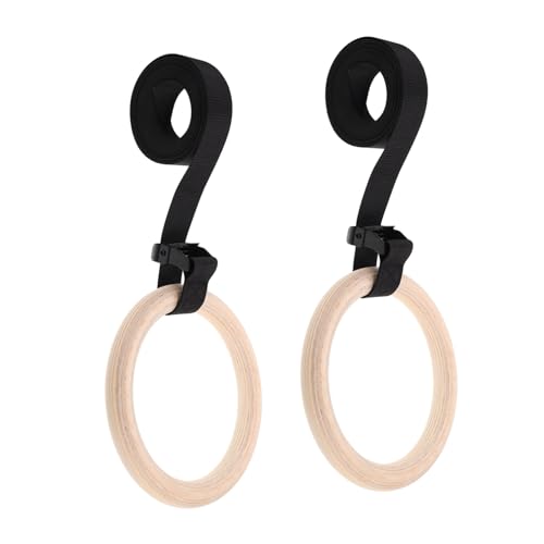 GANAZONO Gymnastic for Training Wooden Exercise with Adjustable Straps for Pull Ups and Dips Versatile Strength Training Equipment for
