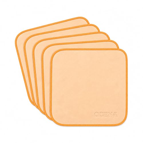 OCENA Women’s Pocket Sweat Towel Set for Face & Hands, 5-Pack Quick-Dry Microfiber Handkerchiefs, Small Gym Towel for Yoga, Pilates, Travel, 10 x 10 in, Sand Dune Beige