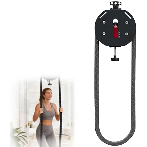 Portable Cable Pulley System, Endless Rope Trainer For Home Gym, 4m/14ft Steel-Core Nylon Rope, Adjustable Resistance: 3–30 Kg – No Weight Limit, Ideal For Hiit Grip Boxing Rehab - color: Black+Red