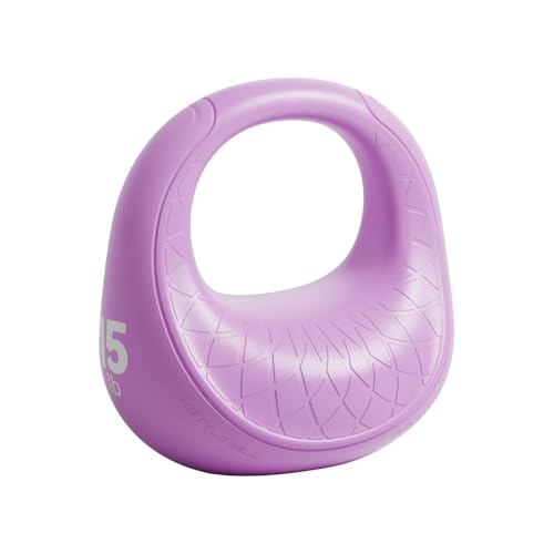 Soft Kettlebell, Kettlebells Anti-Slip Grip with Cushioned Impact-Resistant Base, Strength Training Kettlebells Sets for Home Workouts, Kettlebell for Women/Men/Beginners (6LB/10LB/15LB) - color: Purple, size: 15.0 Pounds