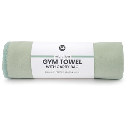 S&T INC. Gym Travel Towel, 1 Pack, Cooling Towels for Camping, Yoga, Home and Gym Bag, 1 Storage Bag Included, 12 Inch x 40 Inch, Microfiber, Sage Green - color: Sage (1 Pack)
