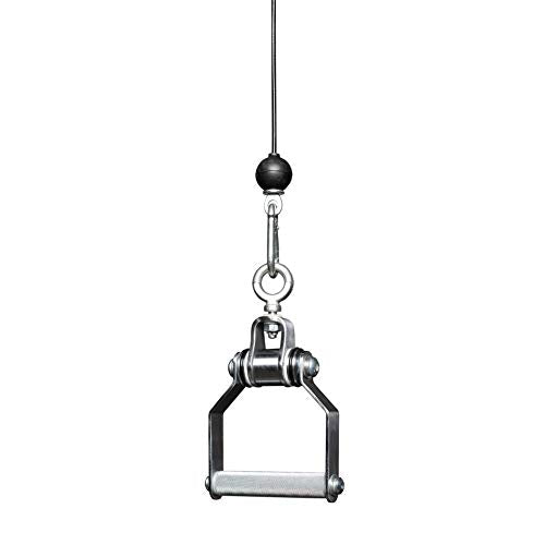 REP Fitness LAT Pulldown and Low Row Cable Machine Attachments and Functional Trainer Attachments – Curl Bar, D-Handle, Ankle Cuff, Tricep Rope, Sports Handle, Straight Bar, Row, Chinning Triangle - style: D Cable Handle Pro Style