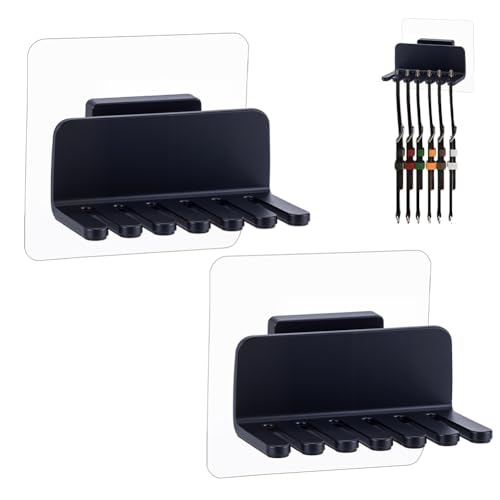 AHANDMAKER Watch Band Holder Organizer Wall Mount Durable Plastic Compact Stand Rack Tray Storage for Home Office Men Women Watch Accessories Desk Decorations - color: Black