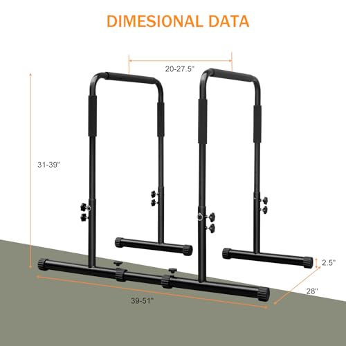 Dip Bar Adjustable Dip Stand Station for Home Fitness Workout Calisthenics Exercise Pull Up Stand Portable Parallel Bar