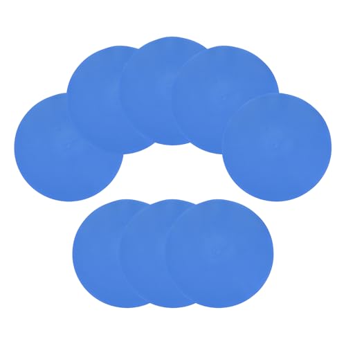 Spot Markers for Agility Dot, Non-Slip Poly Spots Floor Dots Flat Field Soccer Training Equipment 9 in & 8 Pcs & Blue -Fitting for (Gym/Sports/Training/PE Games/Dance)