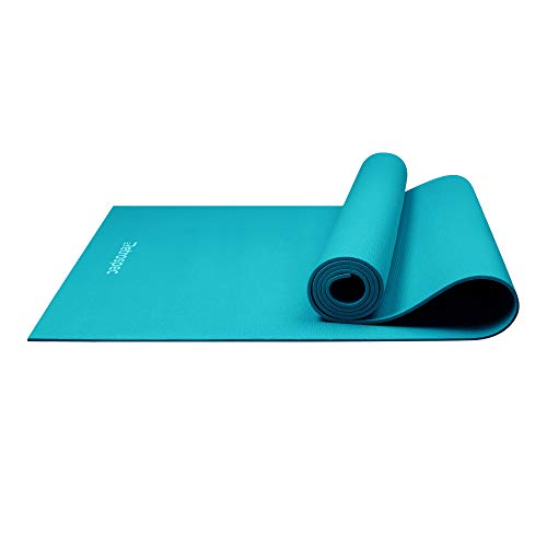 Retrospec Pismo Yoga Mat w/Nylon Strap for Men & Women - Non Slip Exercise Mat for Yoga, Pilates, Stretching, Floor & Fitness Workouts, .5mm Thick, Easy to Clean - color: Turquoise