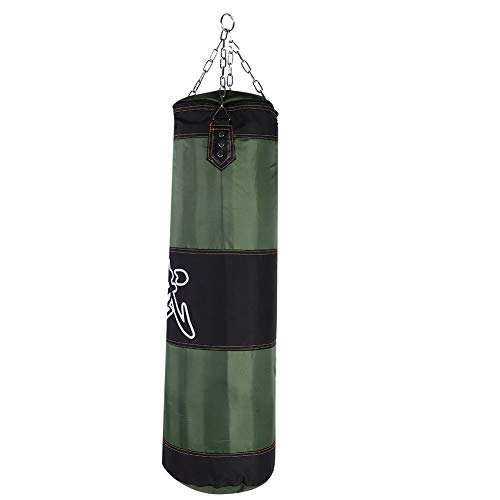 Bnineteenteam Heavy Punching Bag,Training Boxing Bag with Chain for Adults Men Women(Empty) - color: Green, size: 100cm