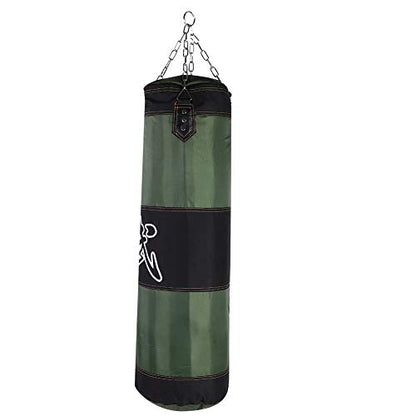 Bnineteenteam Heavy Punching Bag,Training Boxing Bag with Chain for Adults Men Women(Empty) - color: Green, size: 100cm