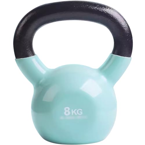 Kettlebell Weights Men's Professional Training Kettlebell, Gym Solid Cast Iron Competitive Kettle Bells, Muscle Training Equipment, Squat/Swing(Light blue-8kg) - color: Light Blue-8kg