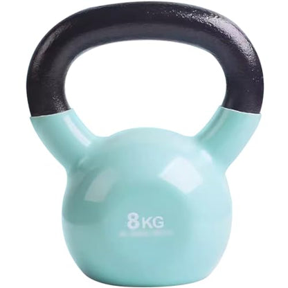 Kettlebell Weights Men's Professional Training Kettlebell, Gym Solid Cast Iron Competitive Kettle Bells, Muscle Training Equipment, Squat/Swing(Light blue-8kg) - color: Light Blue-8kg