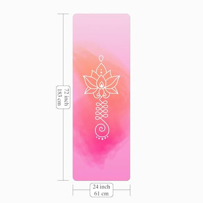 Foldable Yoga Mat, 1.5mm Thick Exercise Yoga Mat With Carry Bag - color: Pink