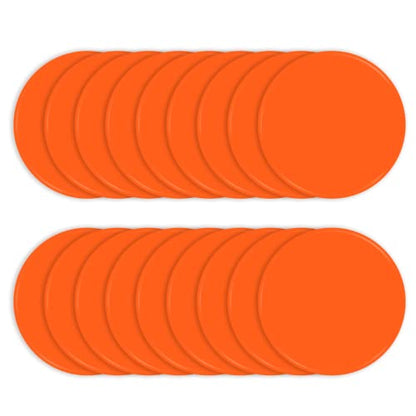 Poly Spots 4 Inch & 9 Inch Non-Slip Flat Cones Spot Markers for Gym Floor - style: Orange 18 Pcs 9inch