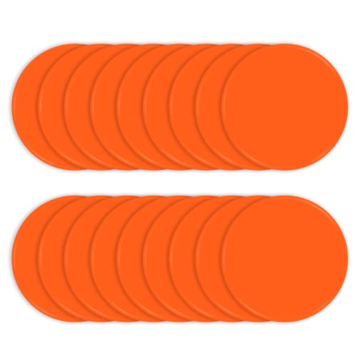 Poly Spots 4 Inch & 9 Inch Non-Slip Flat Cones Spot Markers for Gym Floor - style: Orange 18 Pcs 9inch